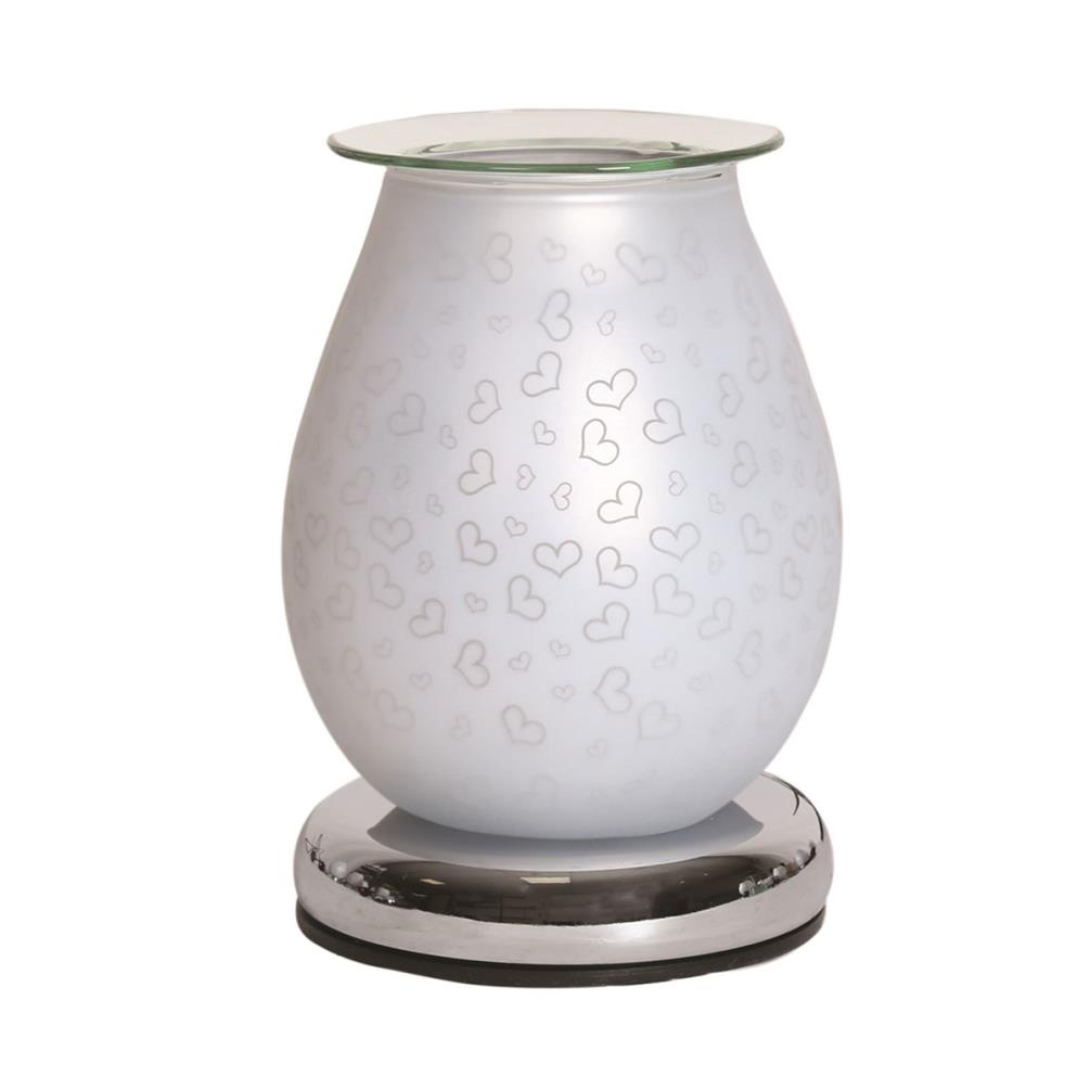 Aroma Hearts White Satin 3D Electric Wax Melt Warmer Extra Image 1